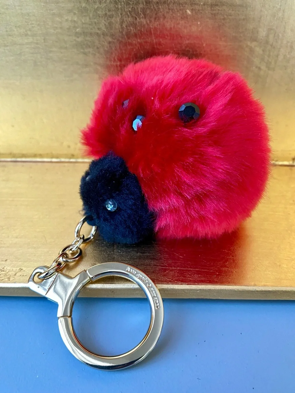 Cute Kate Spade New York Bag Charm. Ladybug Pom Pom